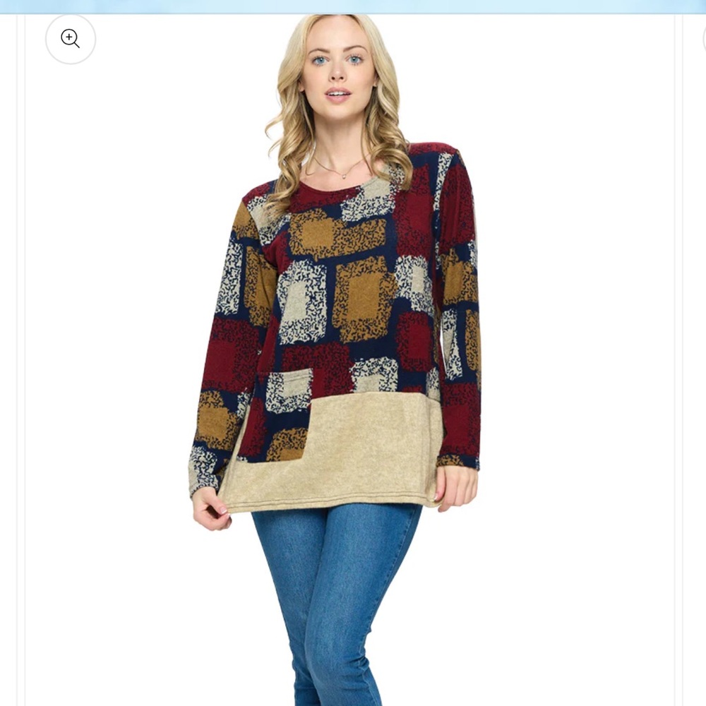 Yak & Yeti Maroon Multi Top Casual Color-block NWT Various Sizes. 22640